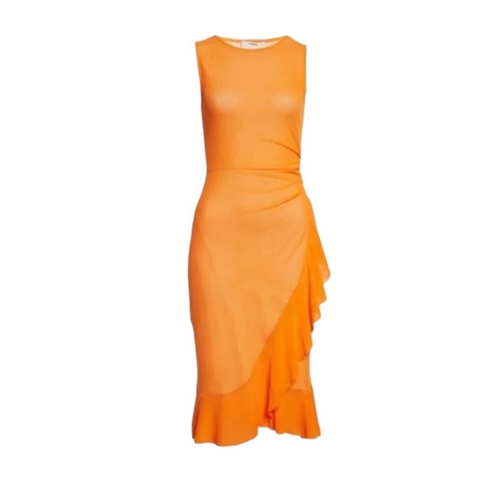 John Paul‎ Gaultier Fuzzi Knee Length Dress Orange Easter